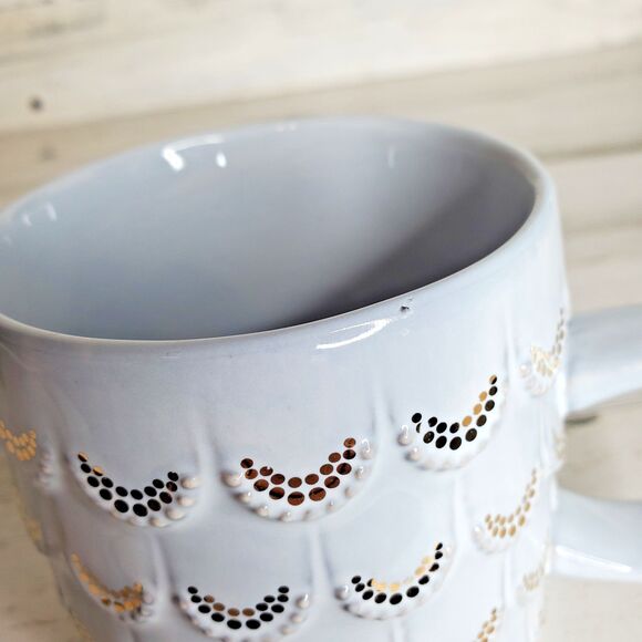 Starbucks Coffee Mug 2016 Anniversary Mermaid Scales Siren Grey & Gold Cup 10 oz - Picture 7 of 7